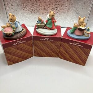 Avon Forest Friends Mini Figurines 3 Pcs - All Tucked In - Sleigh Ride-Storytime